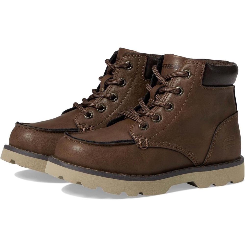 Sketchers boys Bowland Teuxer brown boots size 4